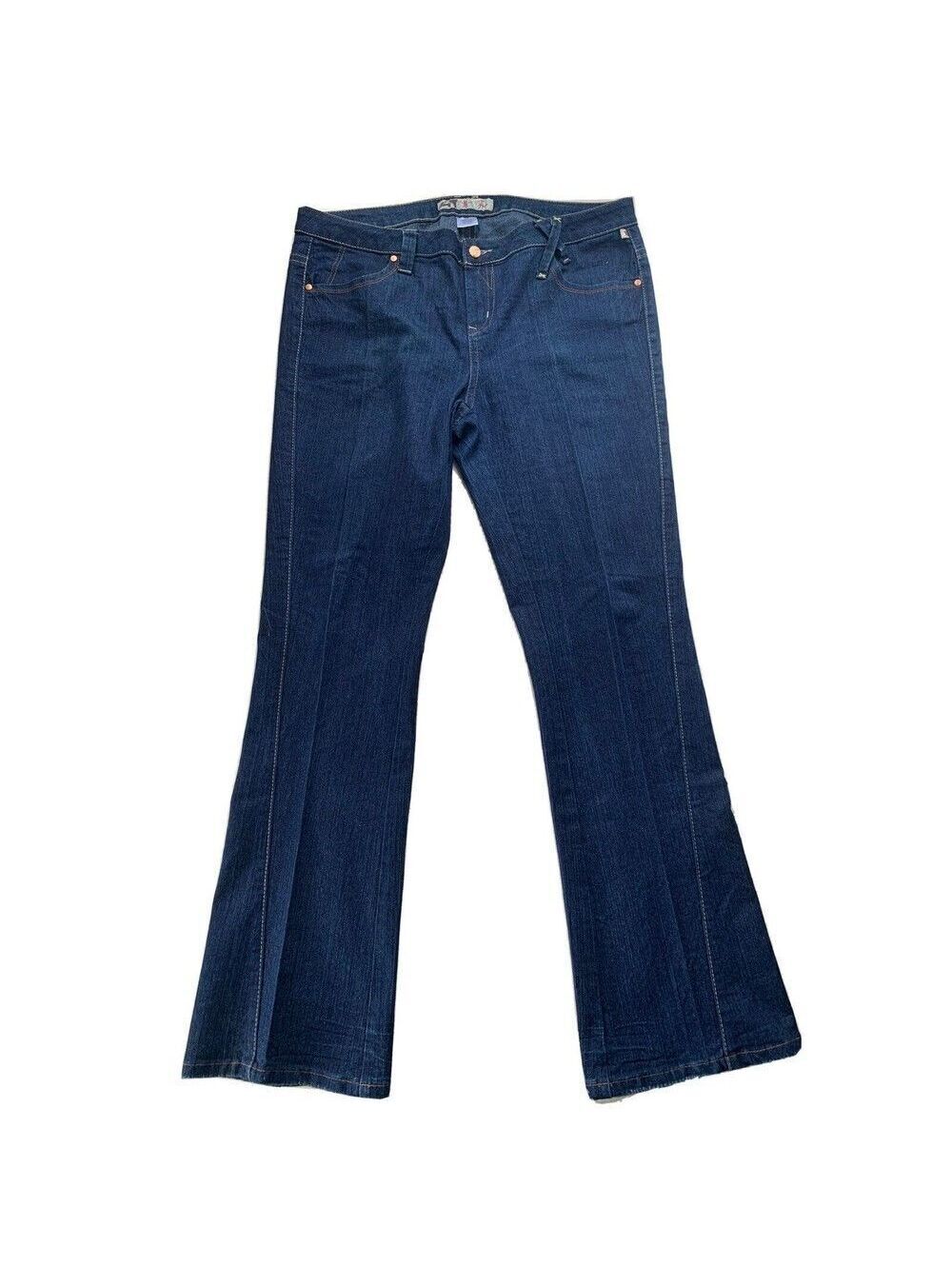 Mecca Femme Jeans Womens Gold Embroidery Dark Bootcut Stretch 16